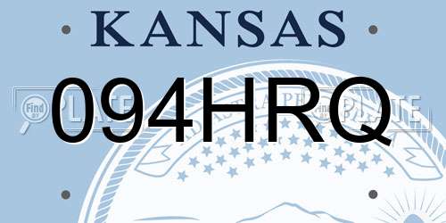094HRQ Kansas License Plate