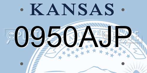 0950AJP Kansas License Plate