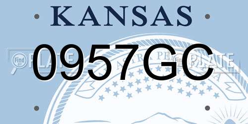 0957GC Kansas License Plate