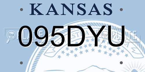 095DYU Kansas License Plate