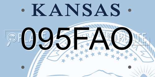 095FAO Kansas License Plate