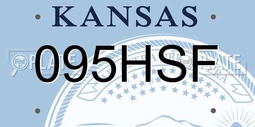 095HSF Kansas License Plate