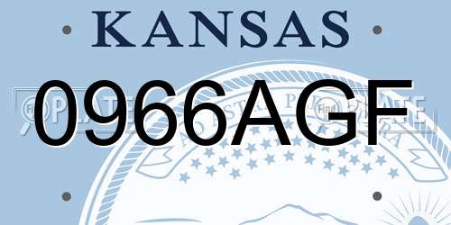 0966AGF Kansas License Plate