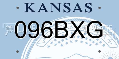 096BXG Kansas License Plate