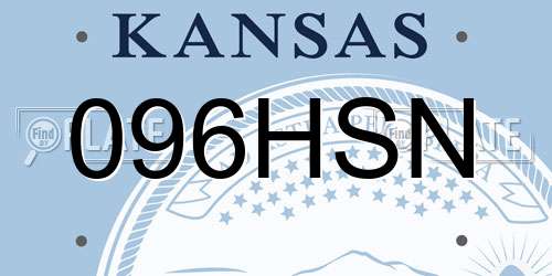 096HSN Kansas License Plate