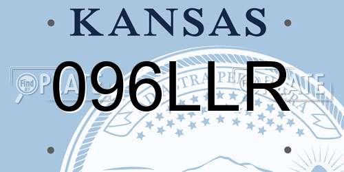 096LLR Kansas License Plate