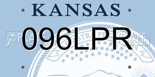096LPR Kansas License Plate