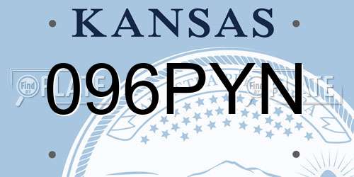 096PYN Kansas License Plate