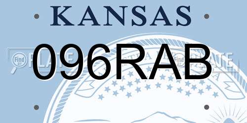 096RAB Kansas License Plate