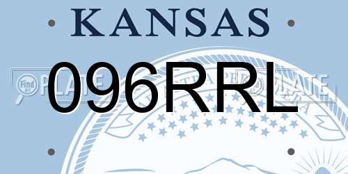 096RRL Kansas License Plate