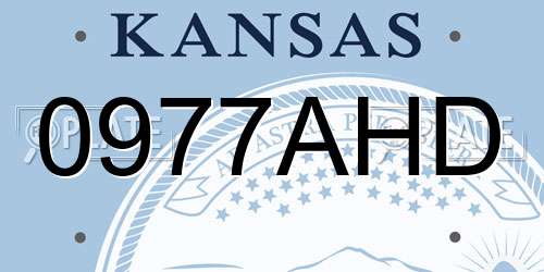 0977AHD Kansas License Plate
