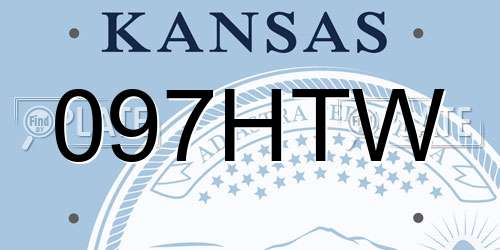 097HTW Kansas License Plate