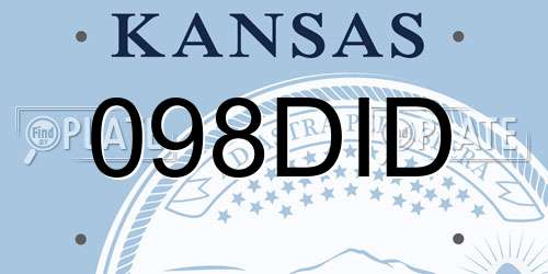 098DID Kansas License Plate