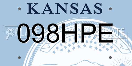 098HPE Kansas License Plate