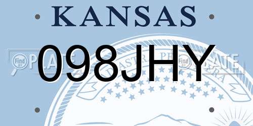 098JHY Kansas License Plate
