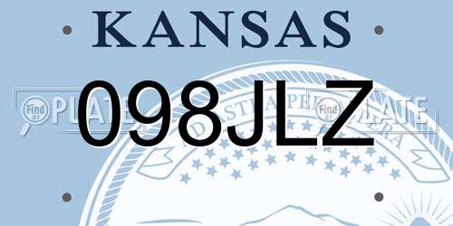 098JLZ Kansas License Plate