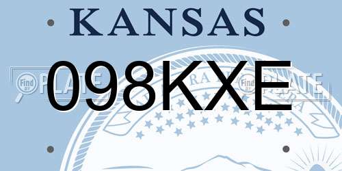 098KXE Kansas License Plate