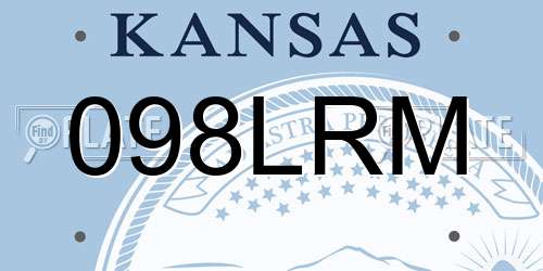 098LRM Kansas License Plate