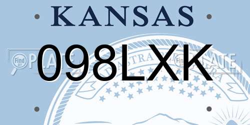 098LXK Kansas License Plate