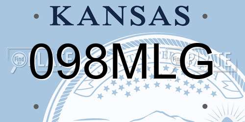 098MLG Kansas License Plate