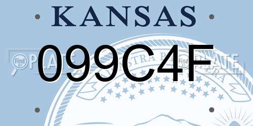 099C4F Kansas License Plate