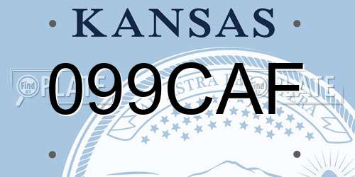 099CAF Kansas License Plate
