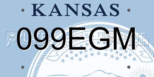 099EGM Kansas License Plate