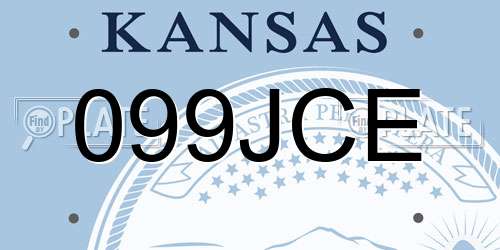 099JCE Kansas License Plate