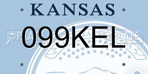 099KEL Kansas License Plate