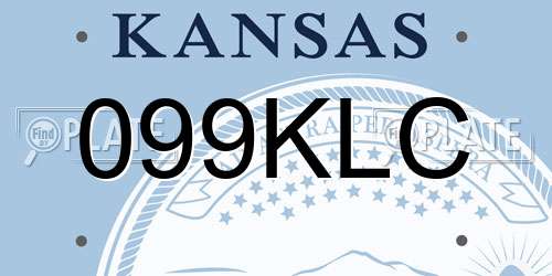 099KLC Kansas License Plate