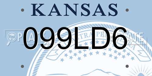 099LD6 Kansas License Plate