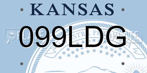 099LDG Kansas License Plate