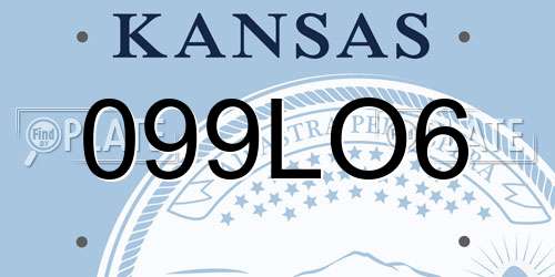 099LO6 Kansas License Plate