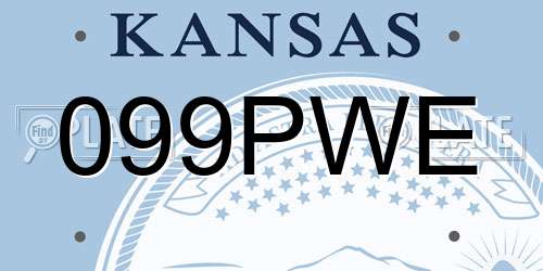 099PWE Kansas License Plate