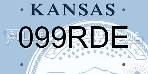 099RDE Kansas License Plate