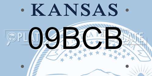 09BCB Kansas License Plate