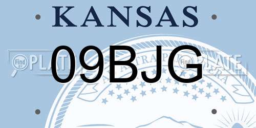 09BJG Kansas License Plate