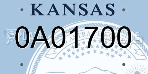 0A01700 Kansas License Plate
