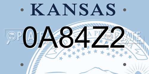 0A84Z2 Kansas License Plate