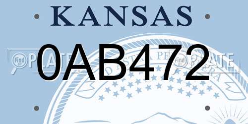 0AB472 Kansas License Plate