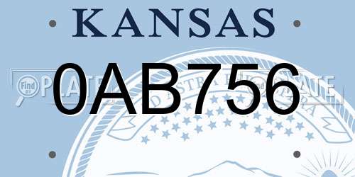 0AB756 Kansas License Plate