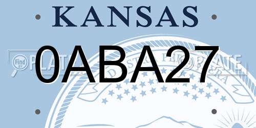 0ABA27 Kansas License Plate
