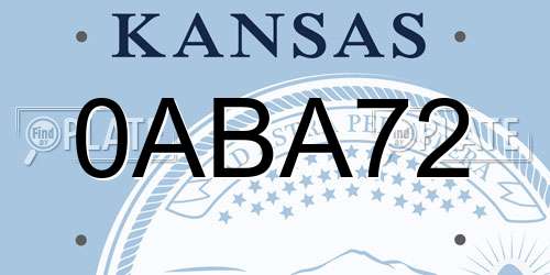 0ABA72 Kansas License Plate