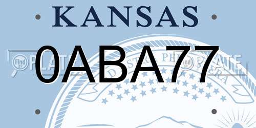 0ABA77 Kansas License Plate