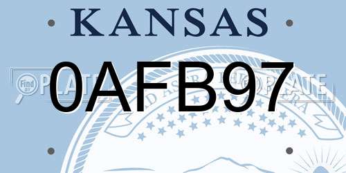 0AFB97 Kansas License Plate