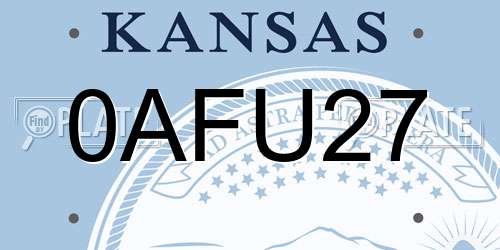 0AFU27 Kansas License Plate
