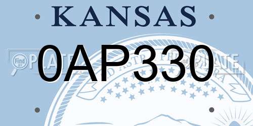 0AP330 Kansas License Plate
