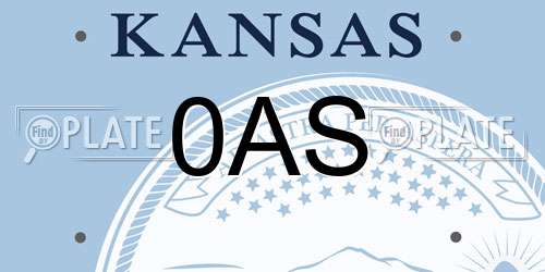 0AS Kansas License Plate