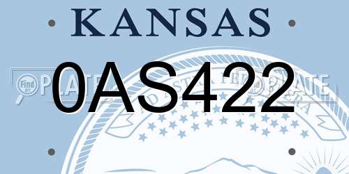 0AS422 Kansas License Plate