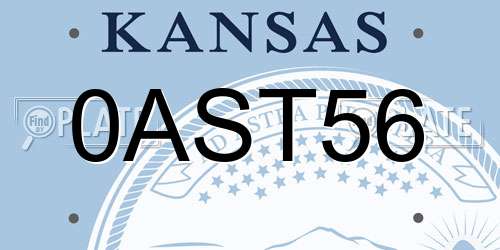 0AST56 Kansas License Plate